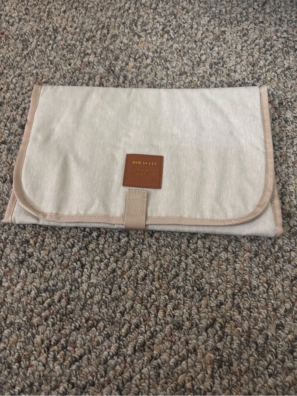 Doensal Beige Canvas Foldover Changing Mat